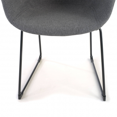 chaise de conference noir noir structure pietement luge maille accoudoirs fixes 5
