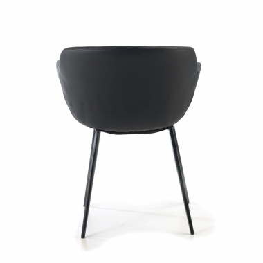 chaise de conference noir 4 pattes simil cuir accoudoirs rembourres 7