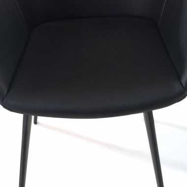 chaise de conference noir 4 pattes simil cuir accoudoirs rembourres 5