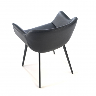 chaise de conference noir 4 pattes simil cuir accoudoirs rembourres 8