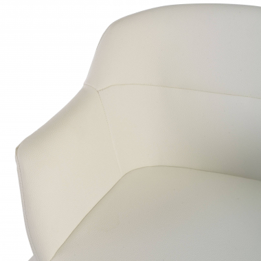 chaise de conference noir blanc 4 pattes simil cuir accoudoirs rembourres 7