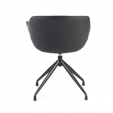 chaise de conference noir noir base pyramide simil cuir accoudoirs rembourres 8