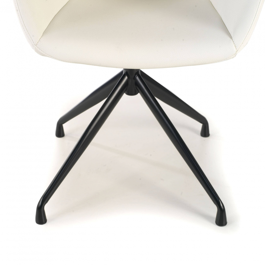 Chaise de Réunion Ores, base pyramidale, excellentes finitions , éco-cuir