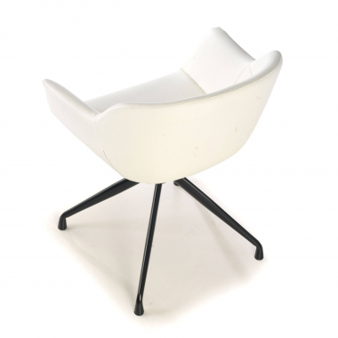 chaise de conference noir blanc base pyramide simil cuir accoudoirs rembourres 5