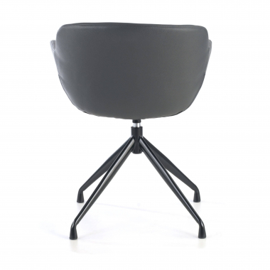 chaise de conference noir gris base pyramide simil cuir accoudoirs rembourres 7