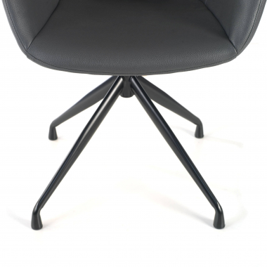 chaise de conference noir gris base pyramide simil cuir accoudoirs rembourres 4