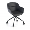 Chaise Scandinave Ores, Pieds en Bois, pivotante, en Cuir