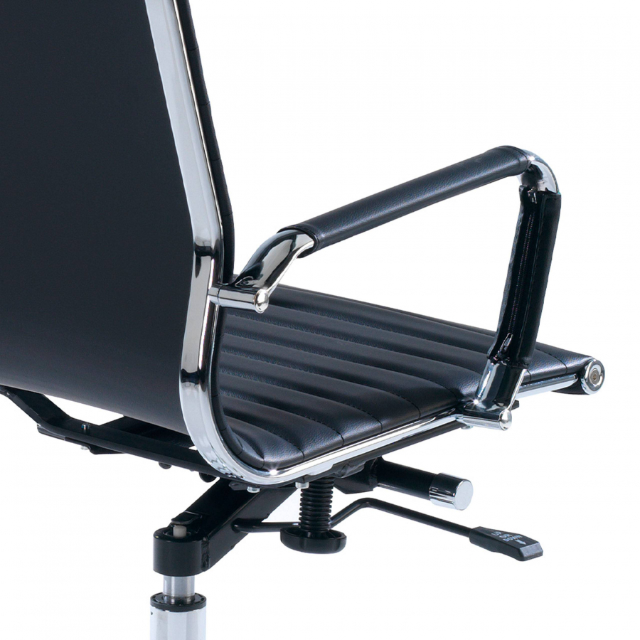 Chaise bureau design Stilo, Structure chromée, dossier haut