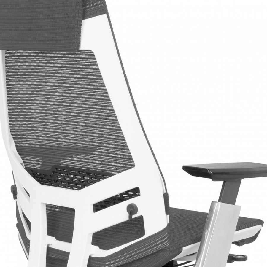 Chaise de Bureau Ergonomique Genious white, accoudoirs 4D