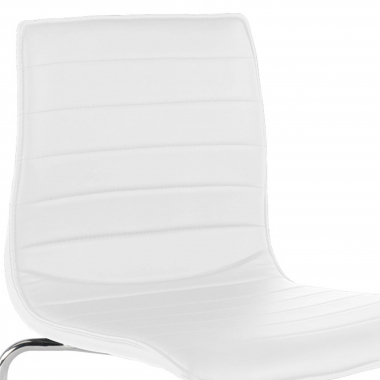 chaise de conference blanc 4 pattes simil cuir sans accoudoirs 4