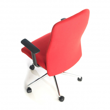 chaise de bureau rouge smith tissu accoudoirs fixes 7