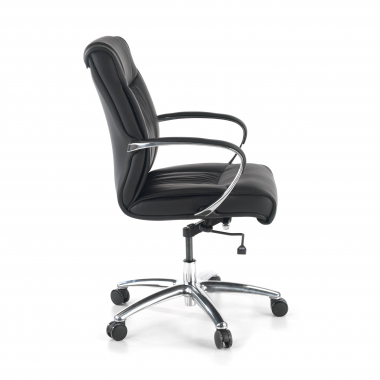 fauteuil de bureau noir dos bas similicuir simil cuir accoudoirs rembourres 3