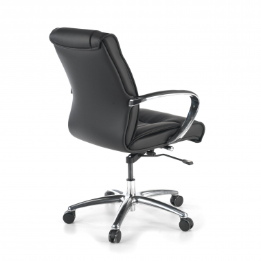 fauteuil de bureau noir dos bas similicuir simil cuir accoudoirs rembourres 4