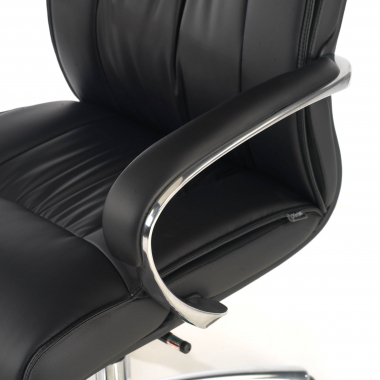 fauteuil de bureau noir dos bas similicuir simil cuir accoudoirs rembourres 5