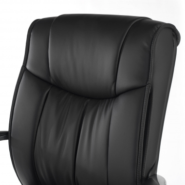 fauteuil de bureau noir dos bas similicuir simil cuir accoudoirs rembourres 6