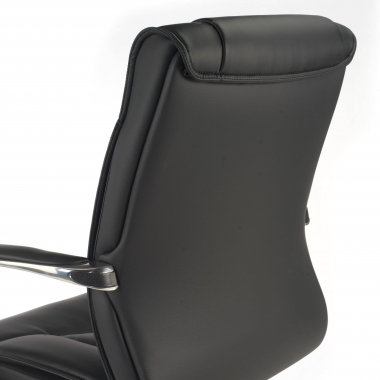 fauteuil de bureau noir dos bas similicuir simil cuir accoudoirs rembourres 7
