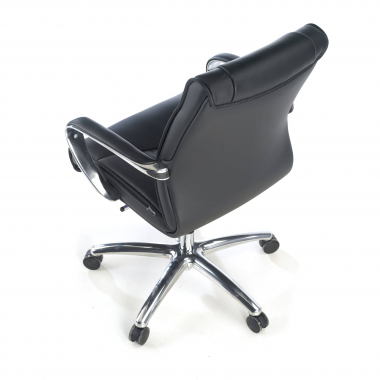fauteuil de bureau noir respaldo bajo cuir naturel cuir authentique accoudoirs rembourres 9