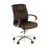 Fauteuil de bureau Atlanta, dossier bas, cuir véritable