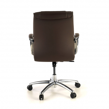 fauteuil de bureau marron respaldo bajo cuir naturel cuir authentique accoudoirs rembourres 6