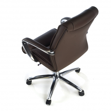 fauteuil de bureau marron respaldo bajo cuir naturel cuir authentique accoudoirs rembourres 8