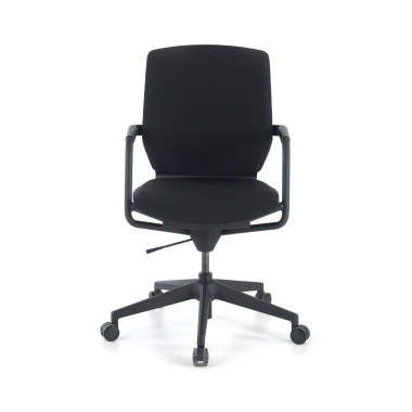 chaise pivotante noir chaise de bureau tissu accoudoirs fixes 3