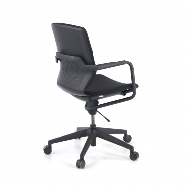 chaise pivotante noir chaise de bureau tissu accoudoirs fixes 9