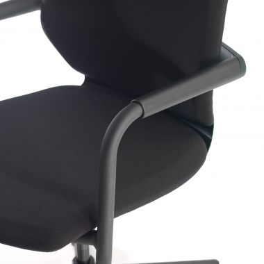 chaise pivotante noir chaise de bureau tissu accoudoirs fixes 5