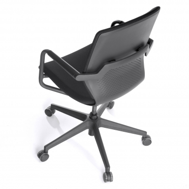 chaise pivotante noir chaise de bureau tissu accoudoirs fixes 8