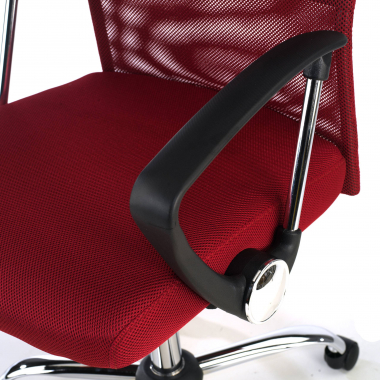 chaise de bureau rouge nova maille accoudoirs fixes 5