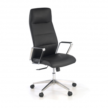 fauteuil de bureau noir dossier haut simil cuir accoudoirs rembourres 1