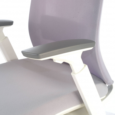 chaise ergonomique blanc gris structure blanche tissu accoudoirs reglables 3d 5
