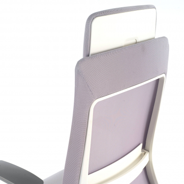 chaise ergonomique blanc gris structure blanche tissu accoudoirs reglables 3d 6
