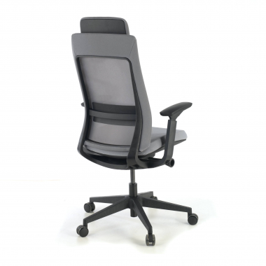 chaise ergonomique gris structure noire tissu accoudoirs reglables 3d 7