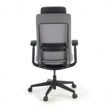 chaise ergonomique gris structure noire tissu accoudoirs reglables 3d 8