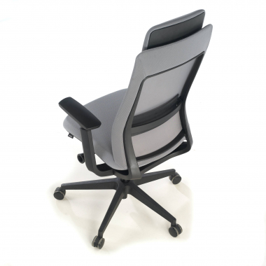 chaise ergonomique gris structure noire tissu accoudoirs reglables 3d 9