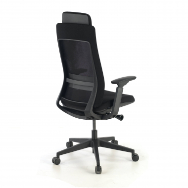 chaise ergonomique noir structure noire tissu accoudoirs reglables 3d 8
