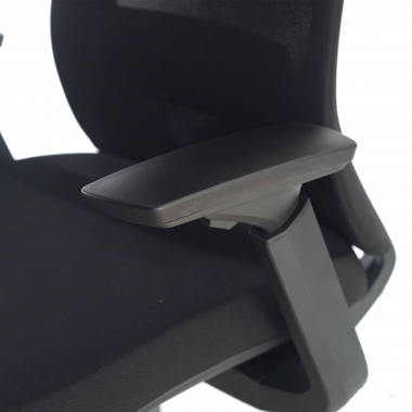 chaise ergonomique noir structure noire tissu accoudoirs reglables 3d 6
