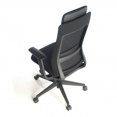 chaise ergonomique noir structure noire tissu accoudoirs reglables 3d 7