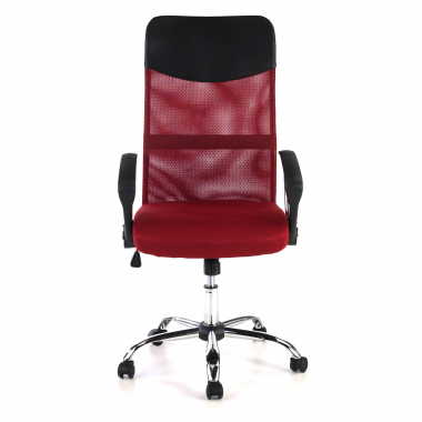 chaise de bureau rouge nova maille accoudoirs fixes 3