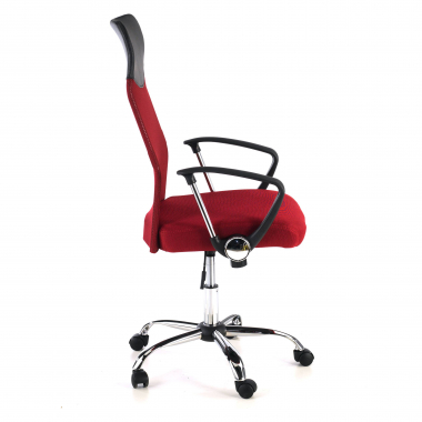 chaise de bureau rouge nova maille accoudoirs fixes 4