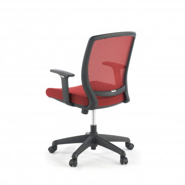 chaise pivotante rouge chaise structure noire maille accoudoirs reglables 1d 8