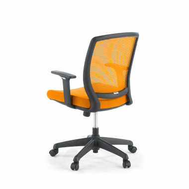 chaise pivotante orange chaise structure noire maille accoudoirs reglables 1d 8