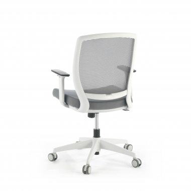 chaise pivotante blanc gris chaise structure blanche maille accoudoirs reglables 1d 4