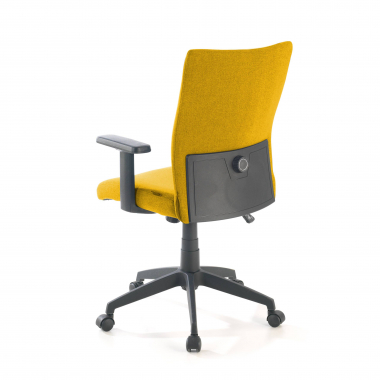 chaise pivotante jaune kobe tissu accoudoirs fixes soutien lombaire 8