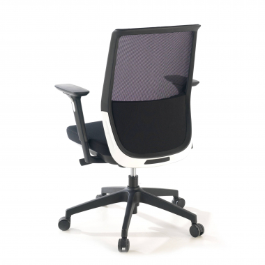 chaise de bureau noir rouge structure grise maille accoudoirs reglables 3d 8
