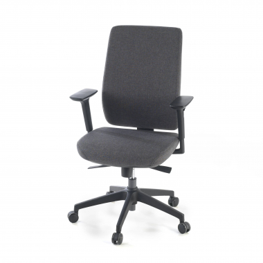 chaise de bureau noir tissu tapisse tissu accoudoirs reglables 3d 8