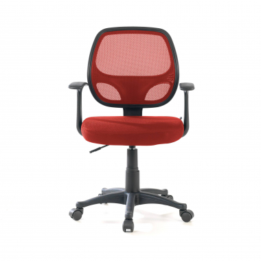 chaise de bureau pas cher rouge one maille accoudoirs fixes 3