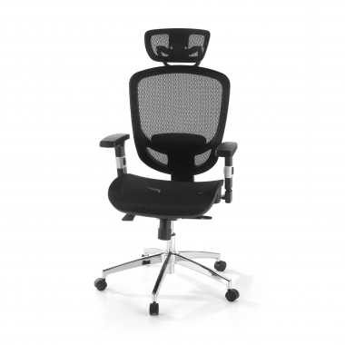chaise de bureau noir flex maille accoudoirs mobiles soutien lombaire appui tete 6