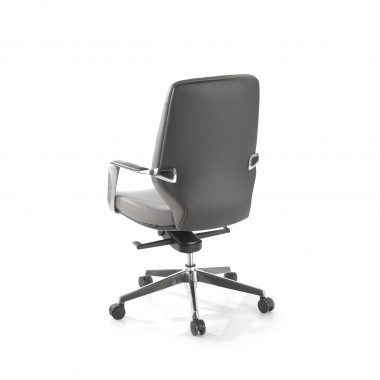 fauteuil de bureau gris dossier bas bicolore simil cuir accoudoirs rembourres 8