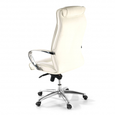 fauteuil de bureau blanc dosseret haut similicuir simil cuir accoudoirs rembourres 7